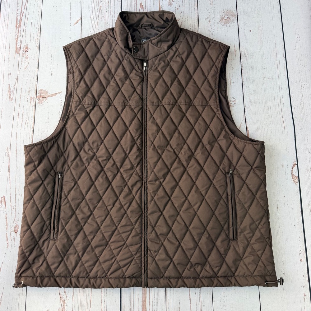 Jos. A. Bank Traveler Travel Tech Brown Quilted Primaloft Vest Mens XXL